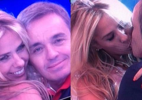 Gugu 'tasca' beijão em Adriane Galisteu